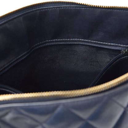 Chanel Lambskin Quilted Shoulder Bag Navy 9 of 12