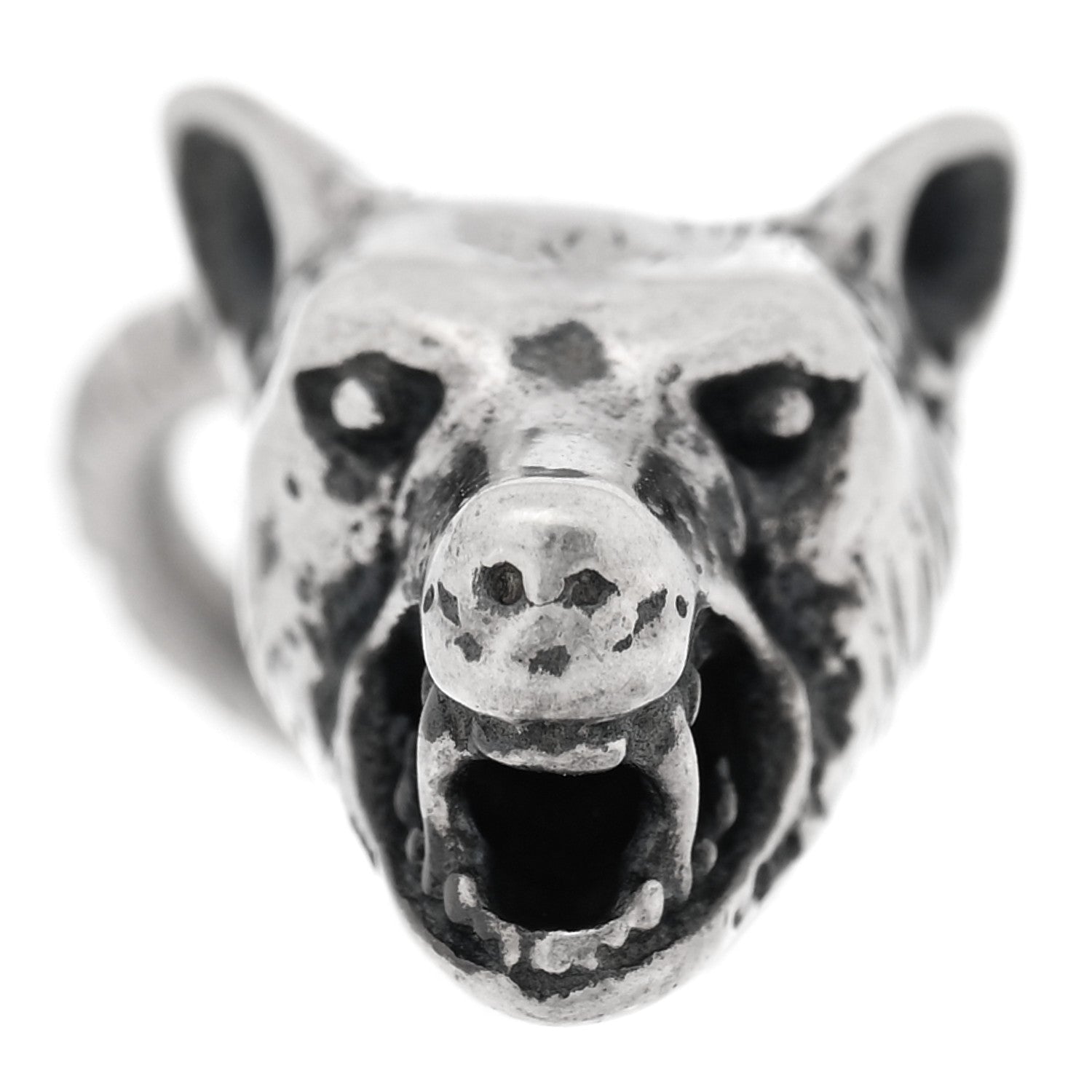 Gucci Sterling Silver Anger Forest Wolf Head Pendant 4 of 5