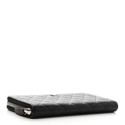 Chanel Caviar Quilted Large Gusset Zip Around Wallet Black 4 of 9