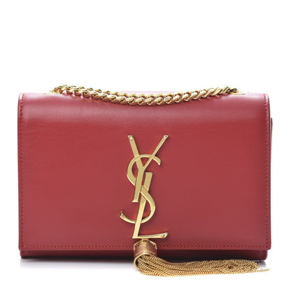 Saint Laurent Calfskin Small Classic Monogram Kate Tassel Satchel Red 1 of 12