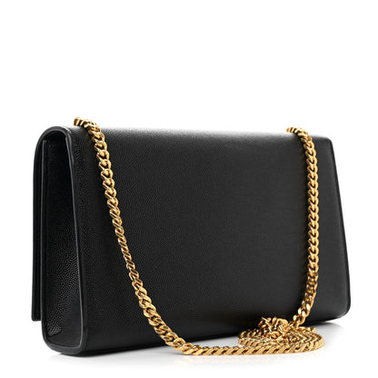 Saint Laurent Grain De Poudre Medium Classic Monogram Kate Satchel Black 3 of 11