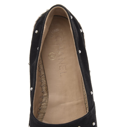 Chanel Suede Pearl CC Espadrilles 40 Black 6 of 11