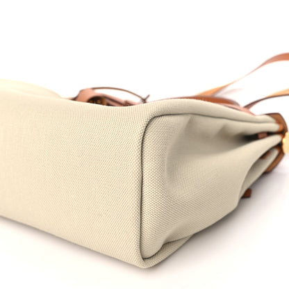 Hermes Military Toile Vache Hunter Herbag Zip Retourne 31 PM Beton Naturel 11 of 12