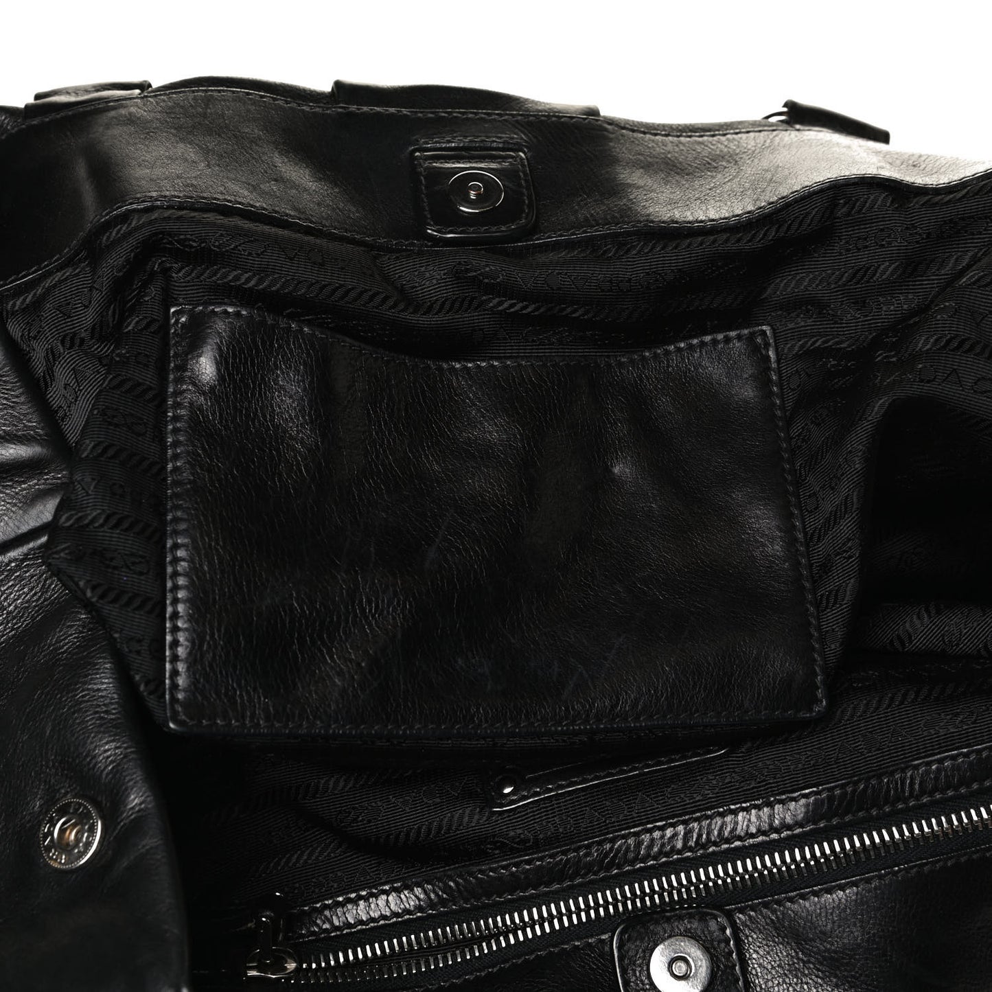 Soft Calf Pleated Shoulder Bag Black