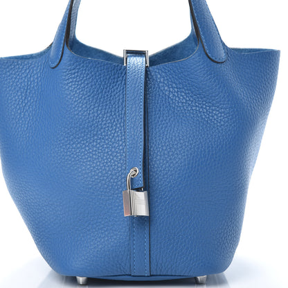 Hermes Taurillon Clemence Picotin Lock 18 PM Mykonos 7 of 10