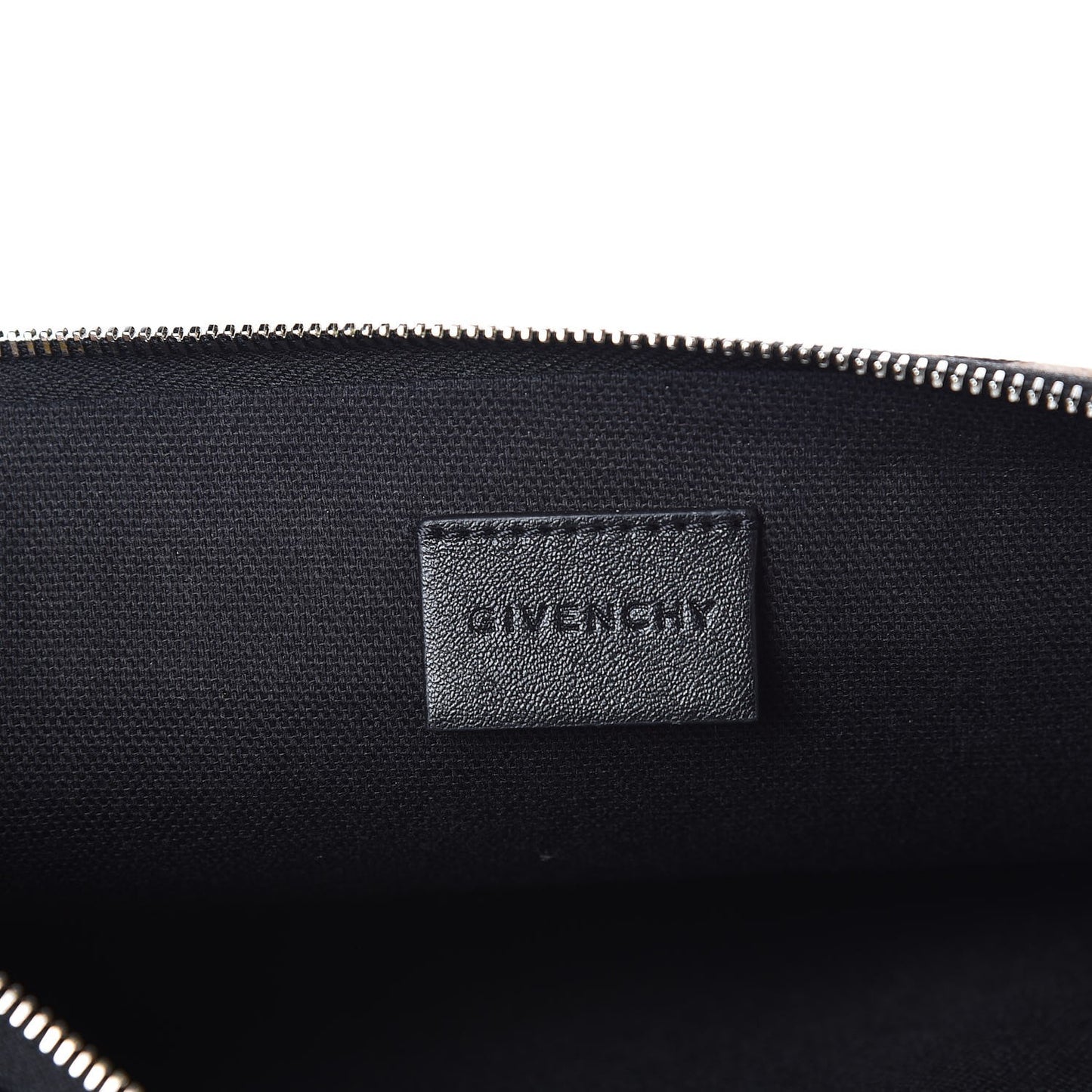 Coated Canvas Jaguar Print Zip Pouch