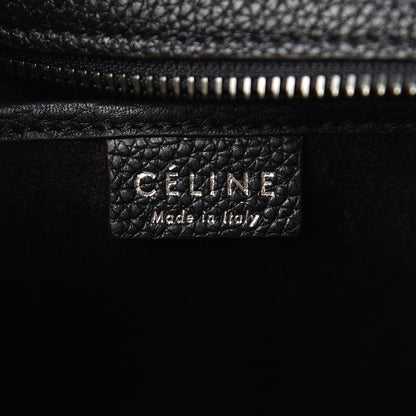 Celine Drummed Calfskin Nano Luggage Black 6 of 8