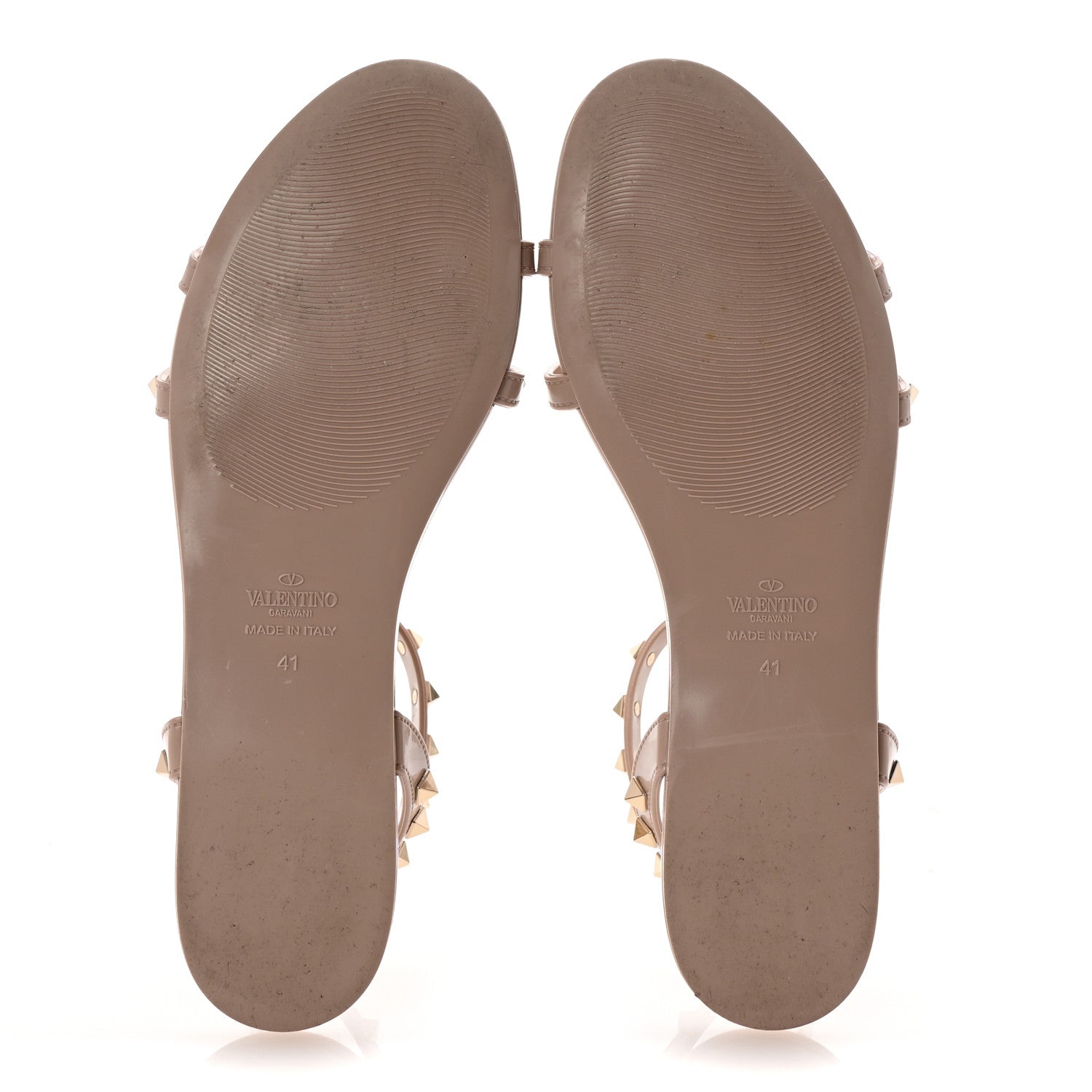 Valentino Garavani PVC Jelly Rockstud Caged Sandals 41 Poudre 6 of 9