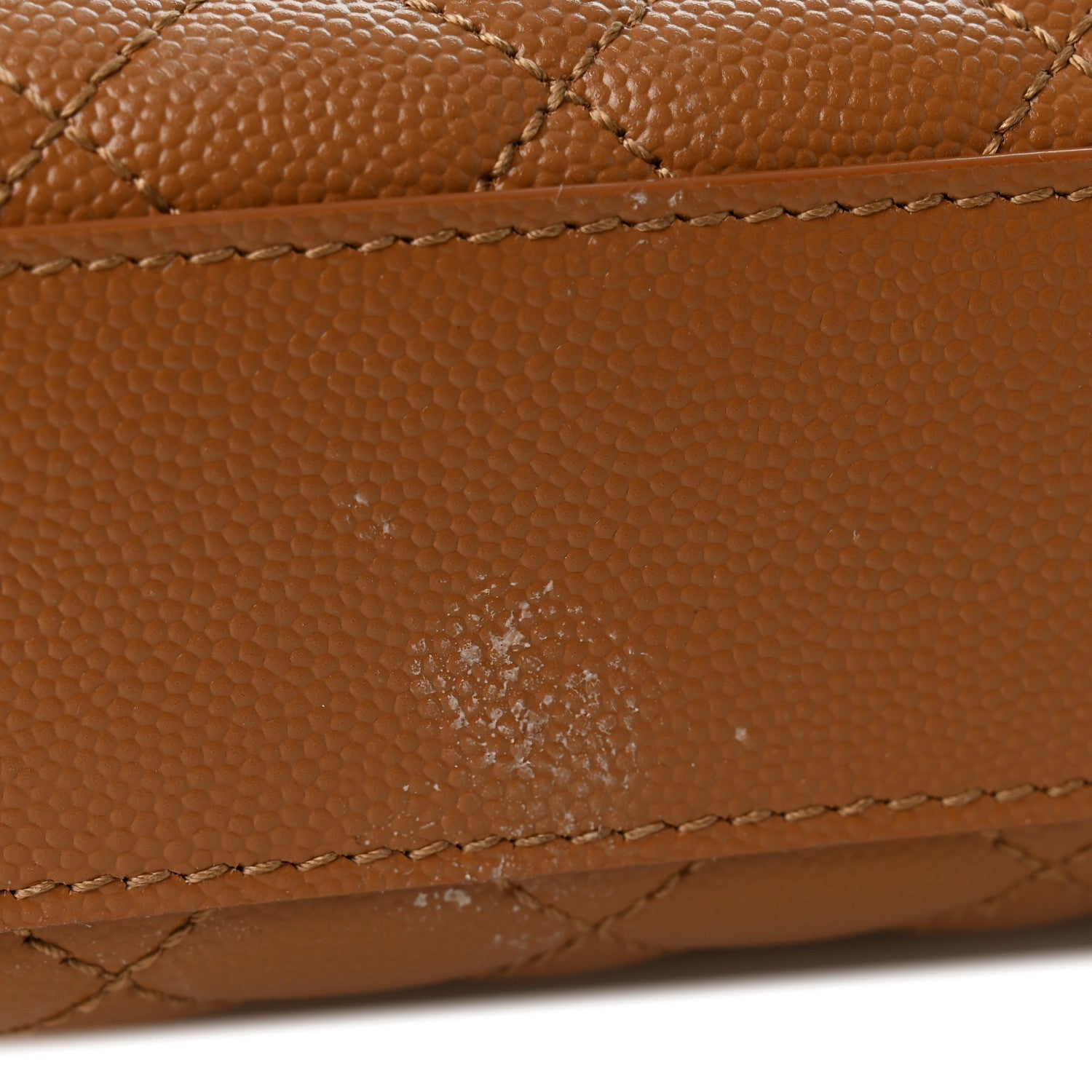 Saint Laurent Grain De Poudre Textured Mixed Matelasse Medium Triquilt Monogram Satchel Dark Natural 10 of 10