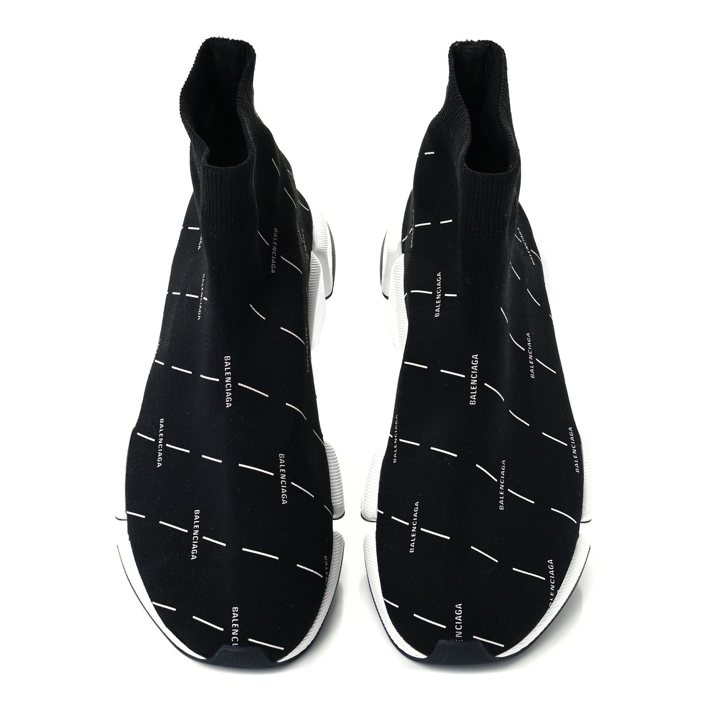 Technical 3D Recycled Knit Allover Logo Licence Print Mens Speed 2.0 Sneakers 45 Black White