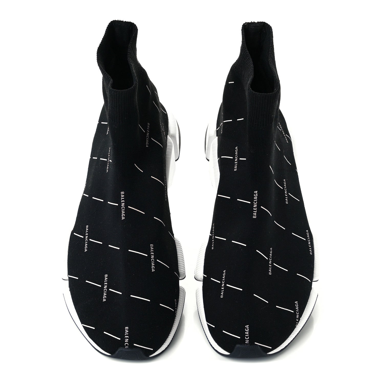 Balenciaga Technical 3D Recycled Knit Allover Logo Licence Print Mens Speed 2.0 Sneakers 45 Black White 4 of 10