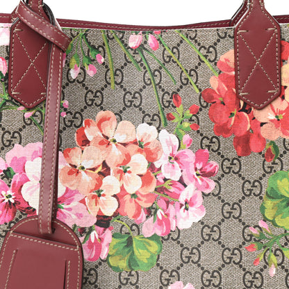 Gucci GG Supreme Monogram Blooms Medium Reversible Tote Beige Multicolor Dry Rose 7 of 15