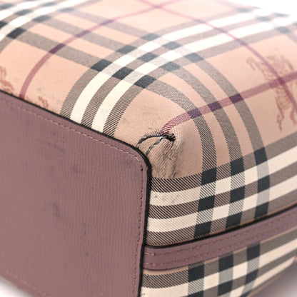 Burberry Grainy Calfskin Haymarket Check Medium Reversible Tote Dusty Pink 7 of 20