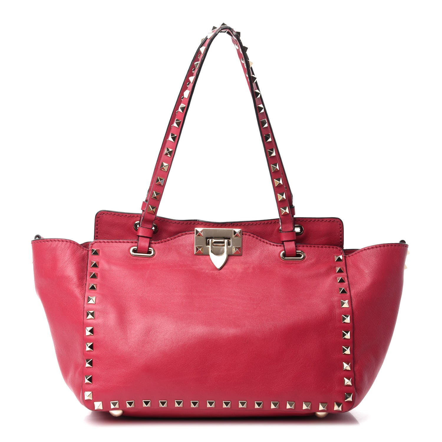 Valentino Garavani Vitello Small Rockstud Tote Cyclamin 1 of 12