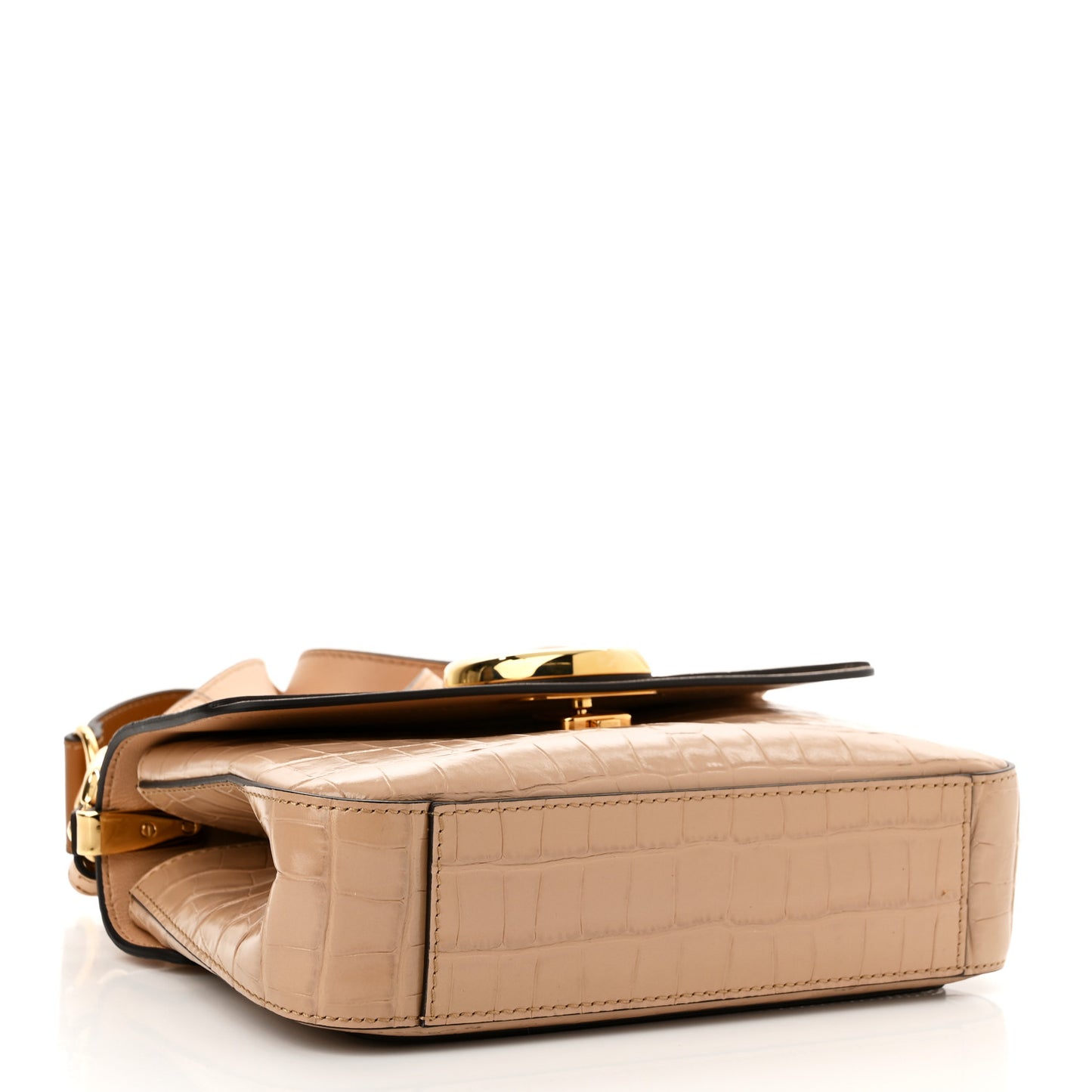 Calfskin Crocodile Embossed Small C Double Carry Nut