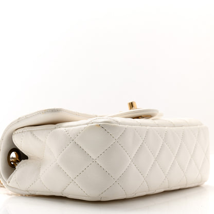Chanel Lambskin Quilted Mini Rectangular Pearl Crush Flap White 9 of 12