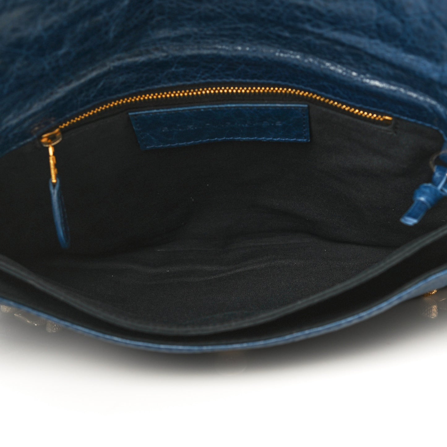 Agneau Giant 12 Gold Hardware Envelope Clutch Bleu Mineral