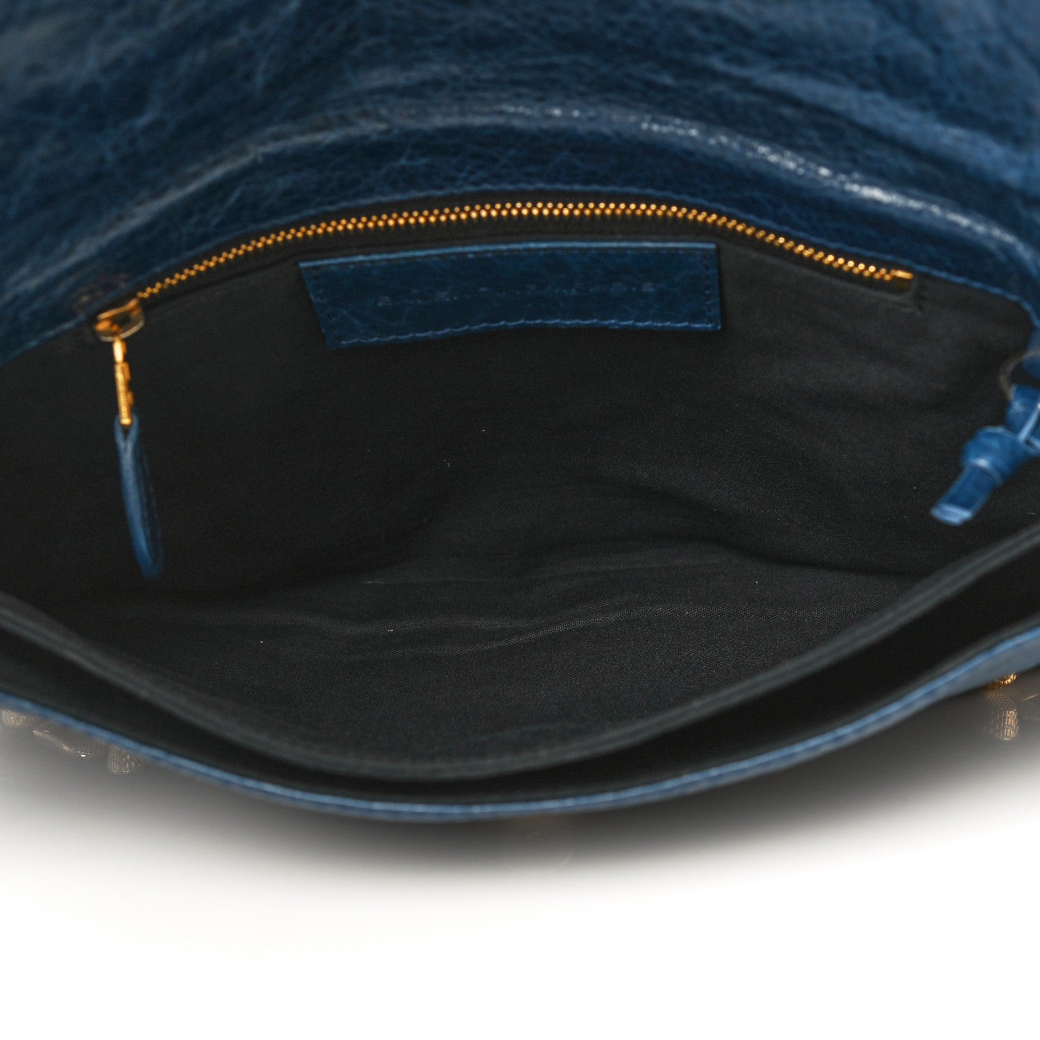 Balenciaga Agneau Giant 12 Gold Hardware Envelope Clutch Bleu Mineral 4 of 14