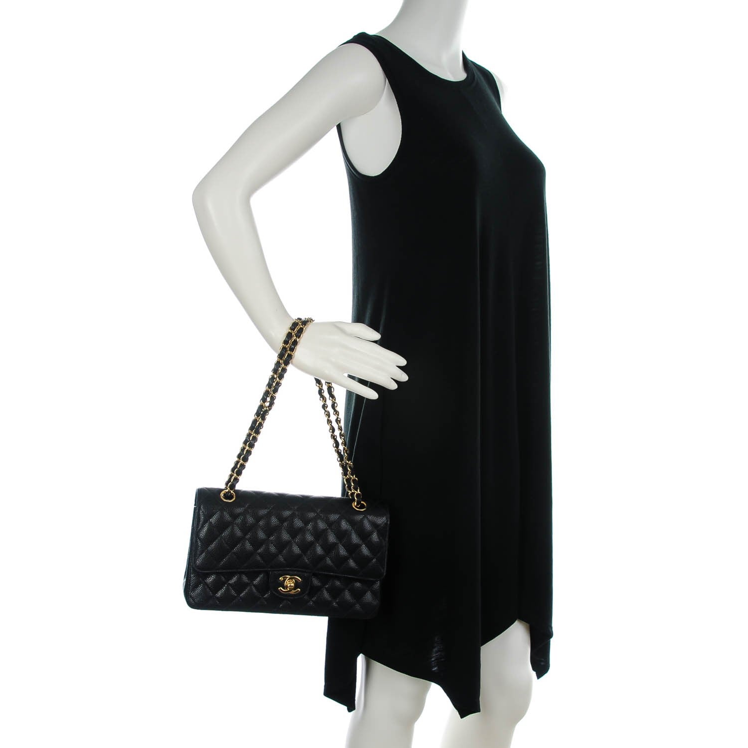 Chanel Caviar Quilted Medium Double Flap Black 2 of 9