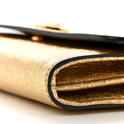 Versace Metallic Calfskin Medusa Clutch With Chain Gold 10 of 12