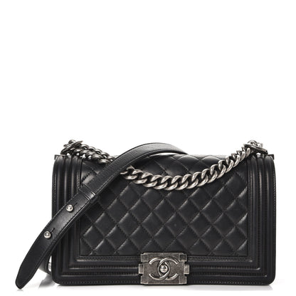 Chanel Lambskin Quilted Medium Boy Flap Black 1 of 11