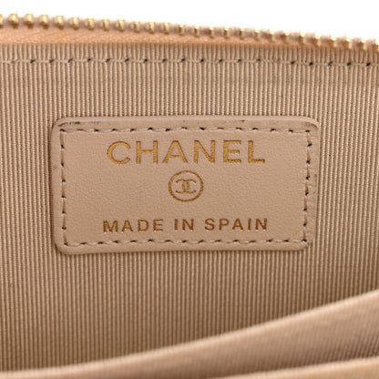 Chanel Caviar Quilted Zip Coin Purse Ivory 6 of 9