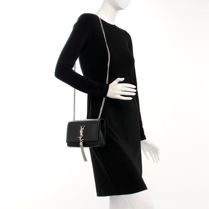 Saint Laurent Smooth Calfskin Medium Classic Monogram Kate Tassel Satchel Black 2 of 7