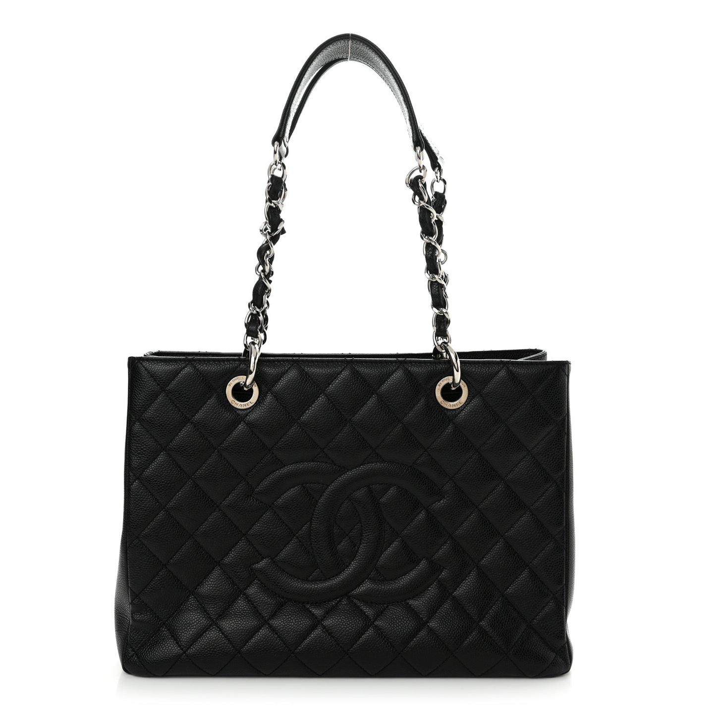 Caviar Quilted Grand Shopping Tote GST Black