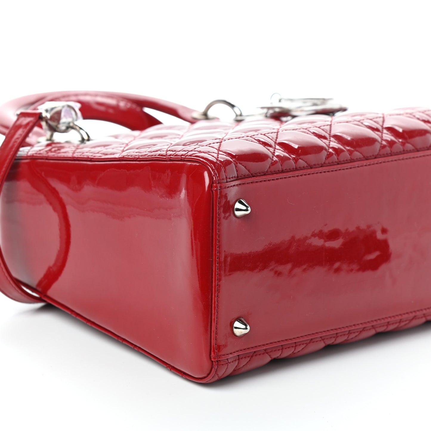 Patent Cannage Medium Lady Dior Red