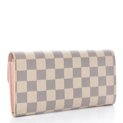Louis Vuitton Damier Azur Emilie Wallet Rose Ballerine 3 of 9