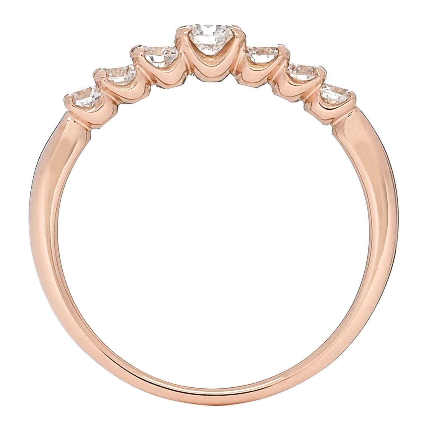 18K Rose Gold Diamond .50ctw Half Eternity Ring 51 5.75