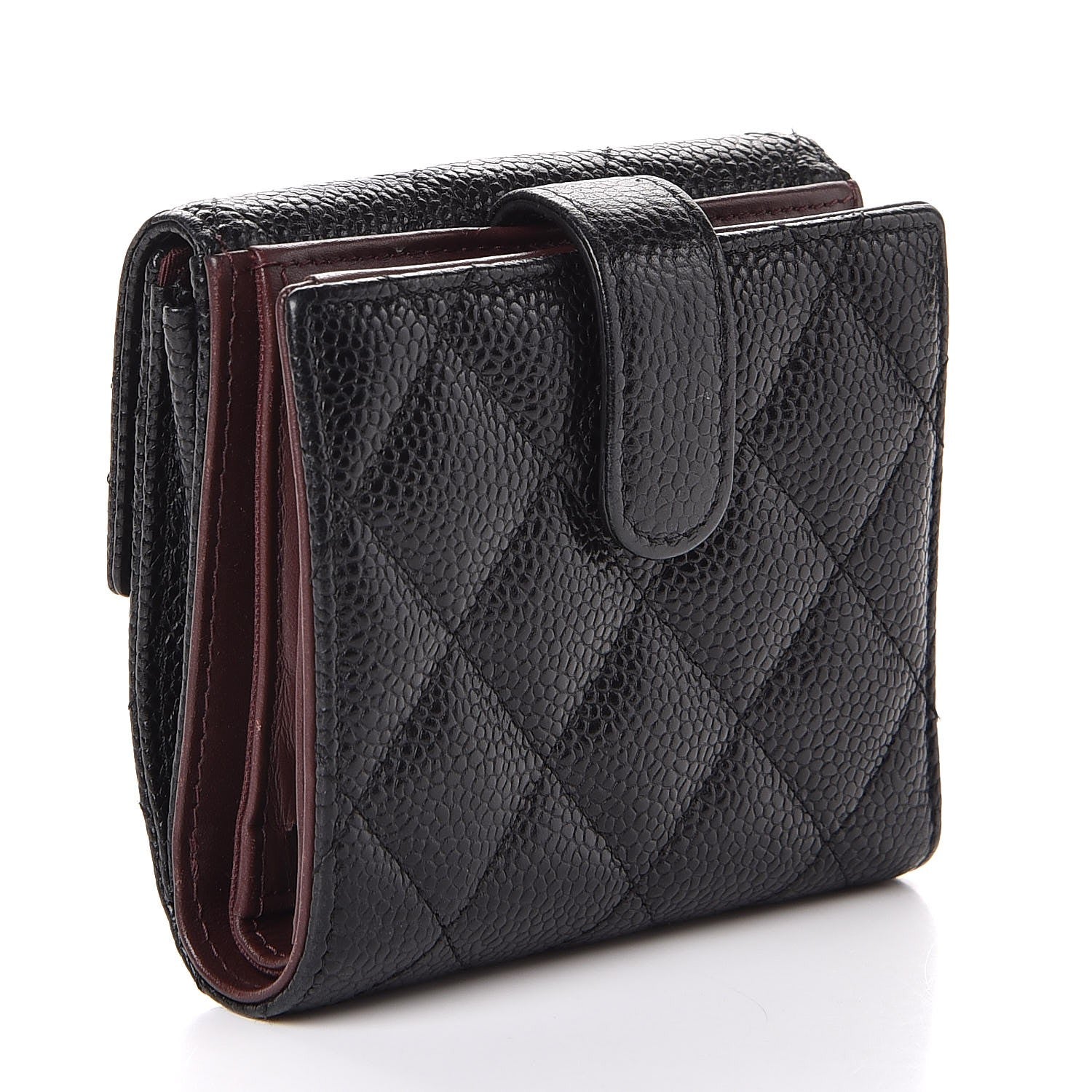 Chanel Caviar Quilted Compact French Flap Wallet Black 3 of 8