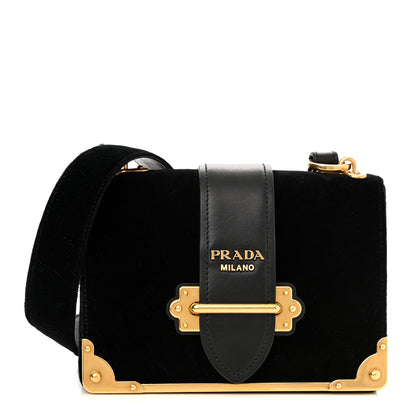 Prada Velvet City Calfskin Cahier Bag Black 1 of 9