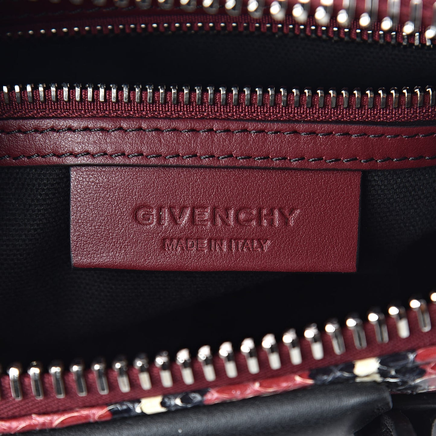 Smooth Calfskin Ayers Mini Bi-Color Antigona Wine Black