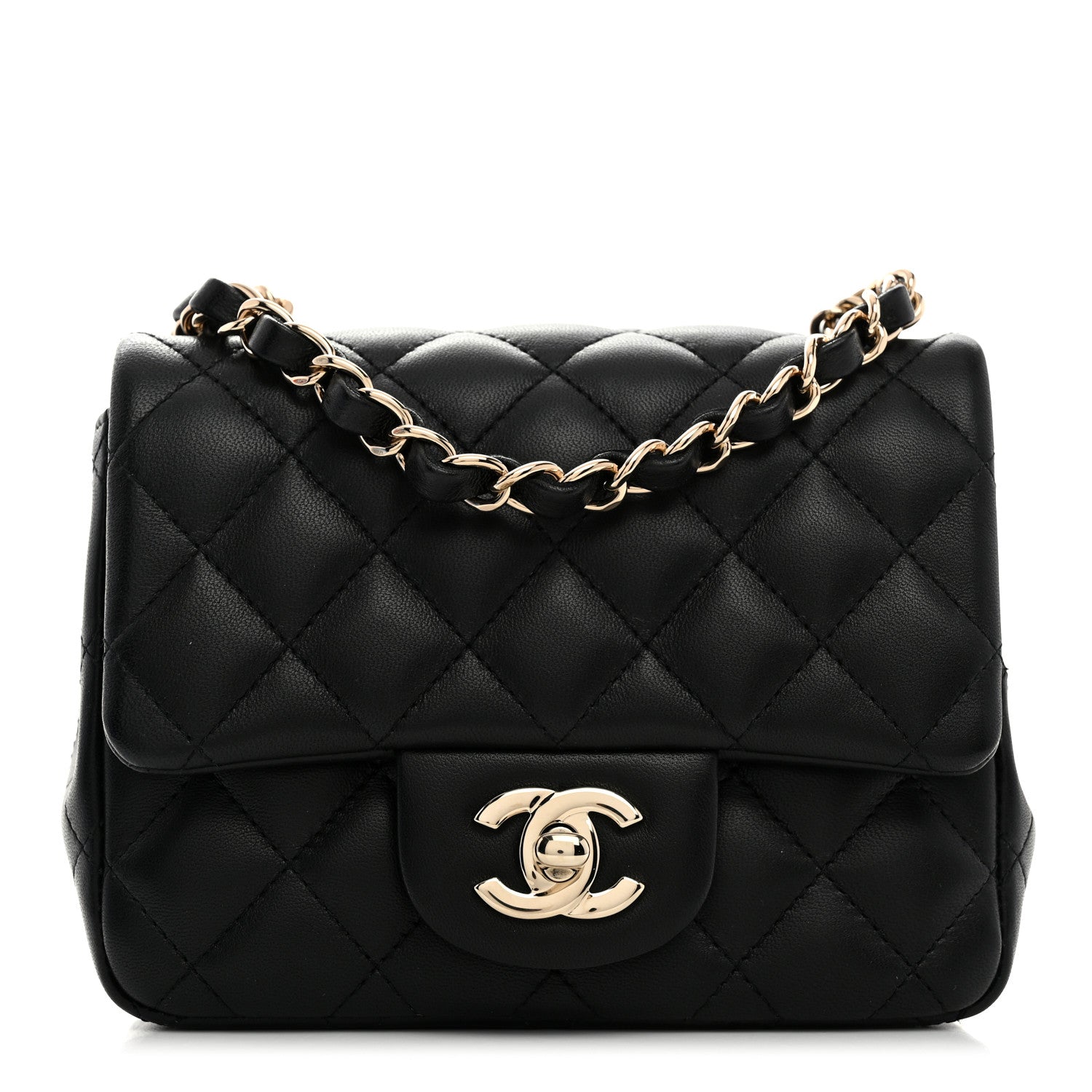 Chanel Lambskin Quilted Mini Square Flap Black 1 of 10