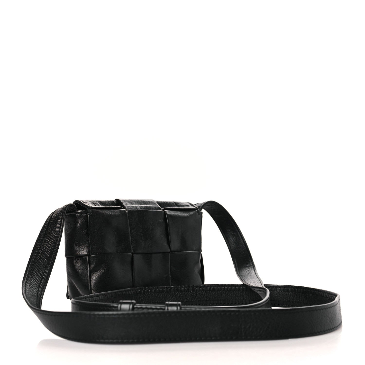Bottega Veneta Paper Calfskin Maxi Intreccio Extra Mini Cassette Crossbody Bag Black 3 of 8