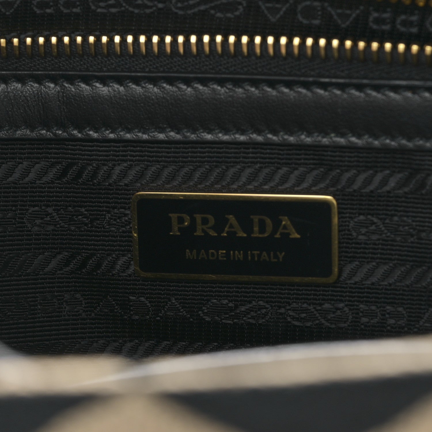 Prada Jacquard Saffiano Triangolo Symbole Embroidered Small Tote Black Corda 6 of 8