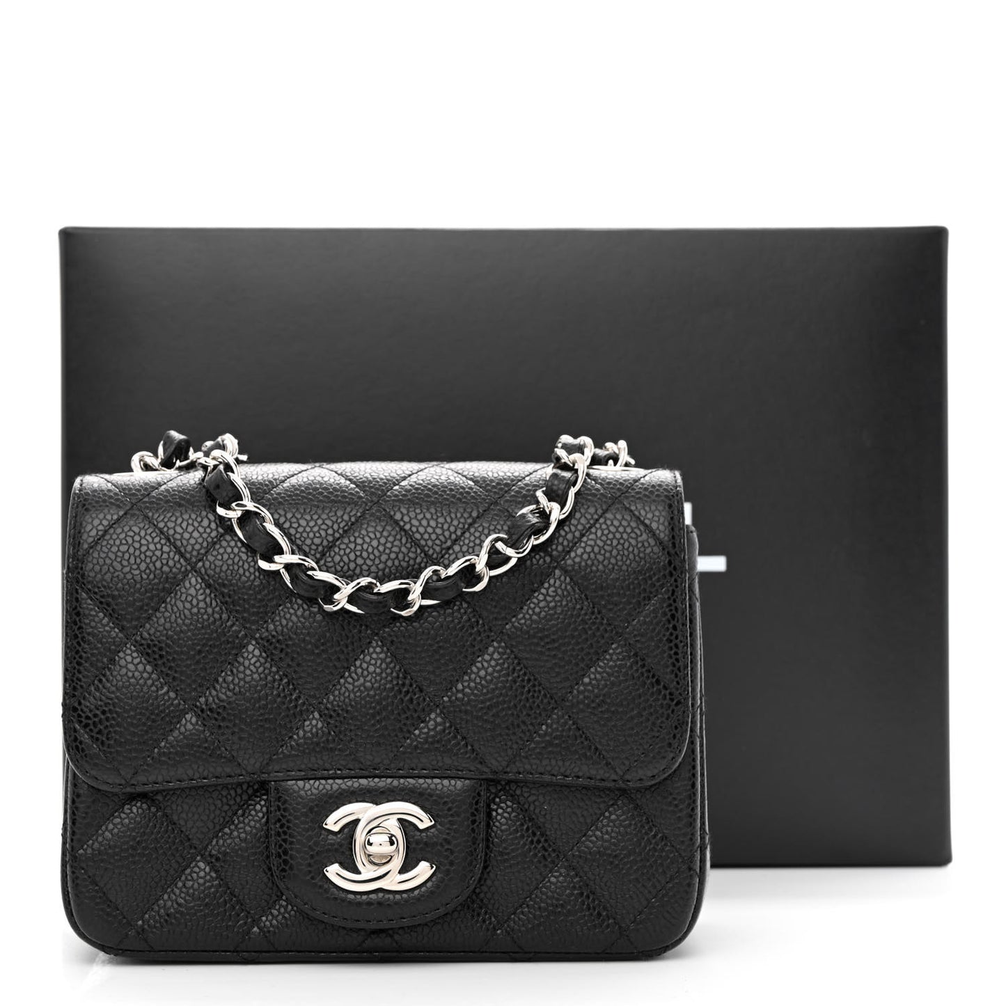 Caviar Quilted Mini Square Flap Black