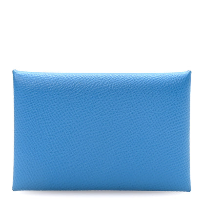 Hermes Epsom Calvi Card Case Bleu Zanzibar 1 of 8