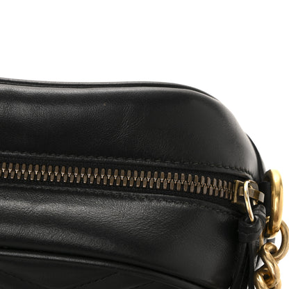 Gucci Calfskin Matelasse Small GG Marmont Chain Shoulder Bag Black 12 of 13