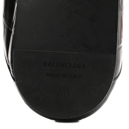Balenciaga Calfskin Crocodile Embossed Cozy BB Loafer 39 Black 7 of 9