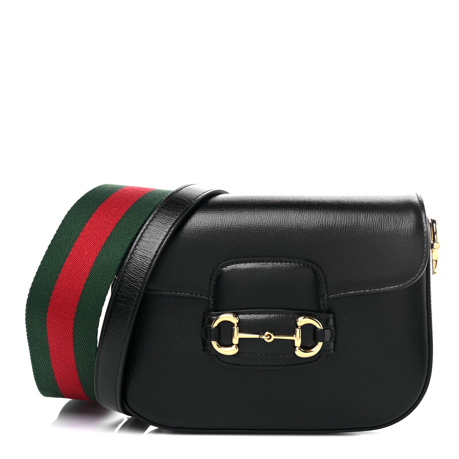 Gucci Azalea Calfskin Web Mini Horsebit 1955 Shoulder Bag Black 1 of 8