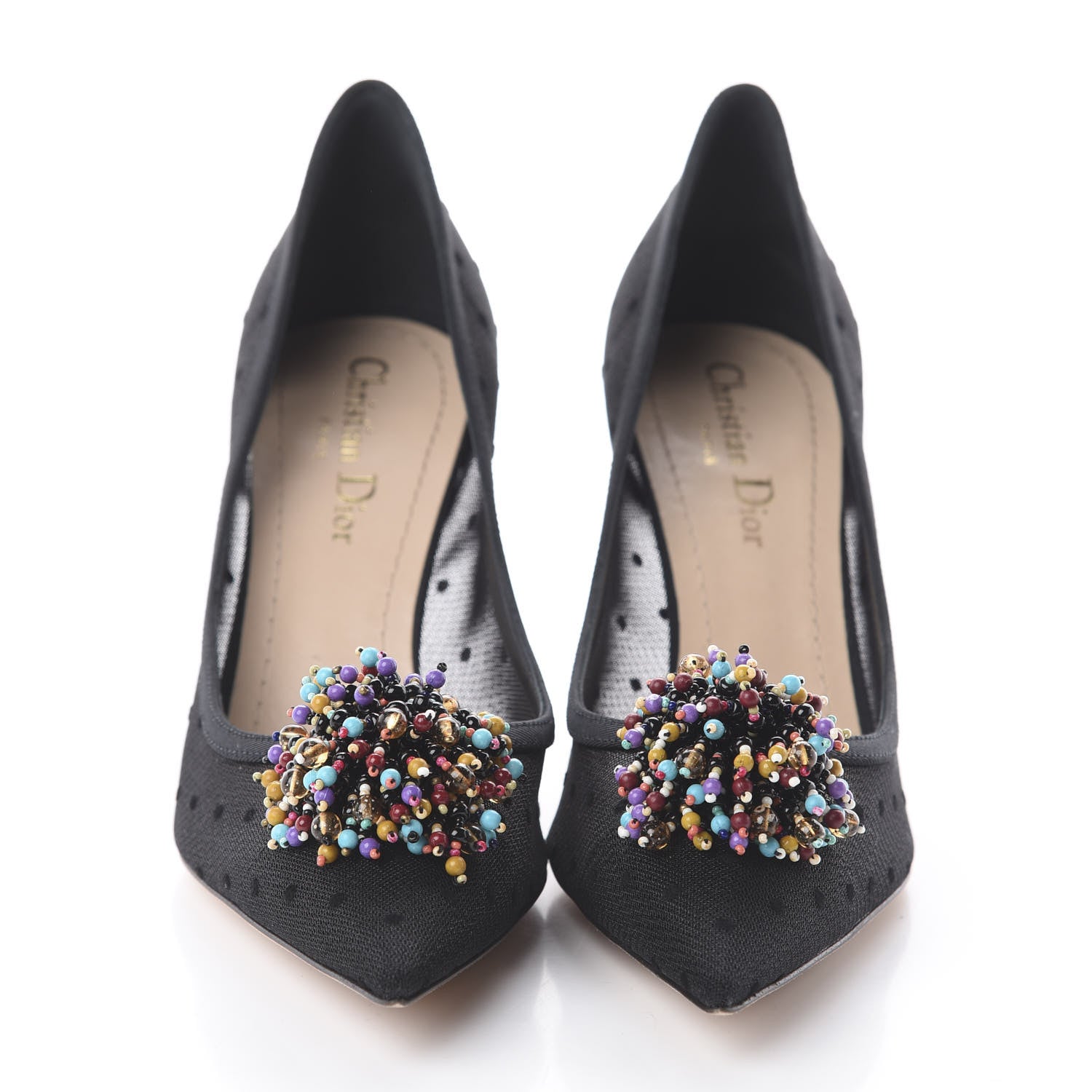 Christian Dior Grosgrain Plumetis Dior Blossom Pump 37.5 Black 2 of 7
