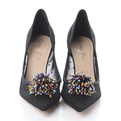 Christian Dior Grosgrain Plumetis Dior Blossom Pump 37.5 Black 2 of 7