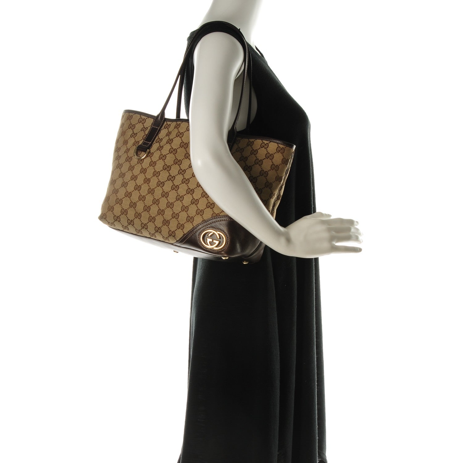 Gucci Monogram New Britt Medium Tote Brown 2 of 7