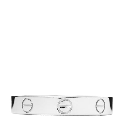 Cartier 18K White Gold 3.5mm LOVE Wedding Band Ring 55 7.25 3 of 4