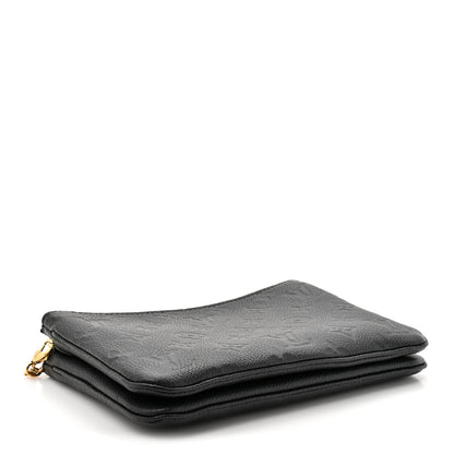 Louis Vuitton Empreinte Double Zip Pochette Black 3 of 9