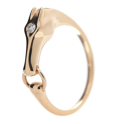 Hermes 18K Rose Gold Diamond TPM Galop Ring 51 5.75 1 of 4