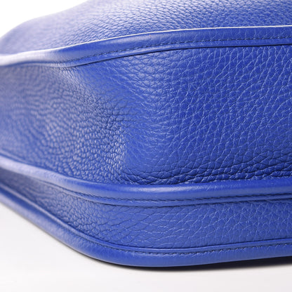 Hermes Taurillon Clemence Amazone Evelyne III PM Bleu Electrique Black 8 of 9