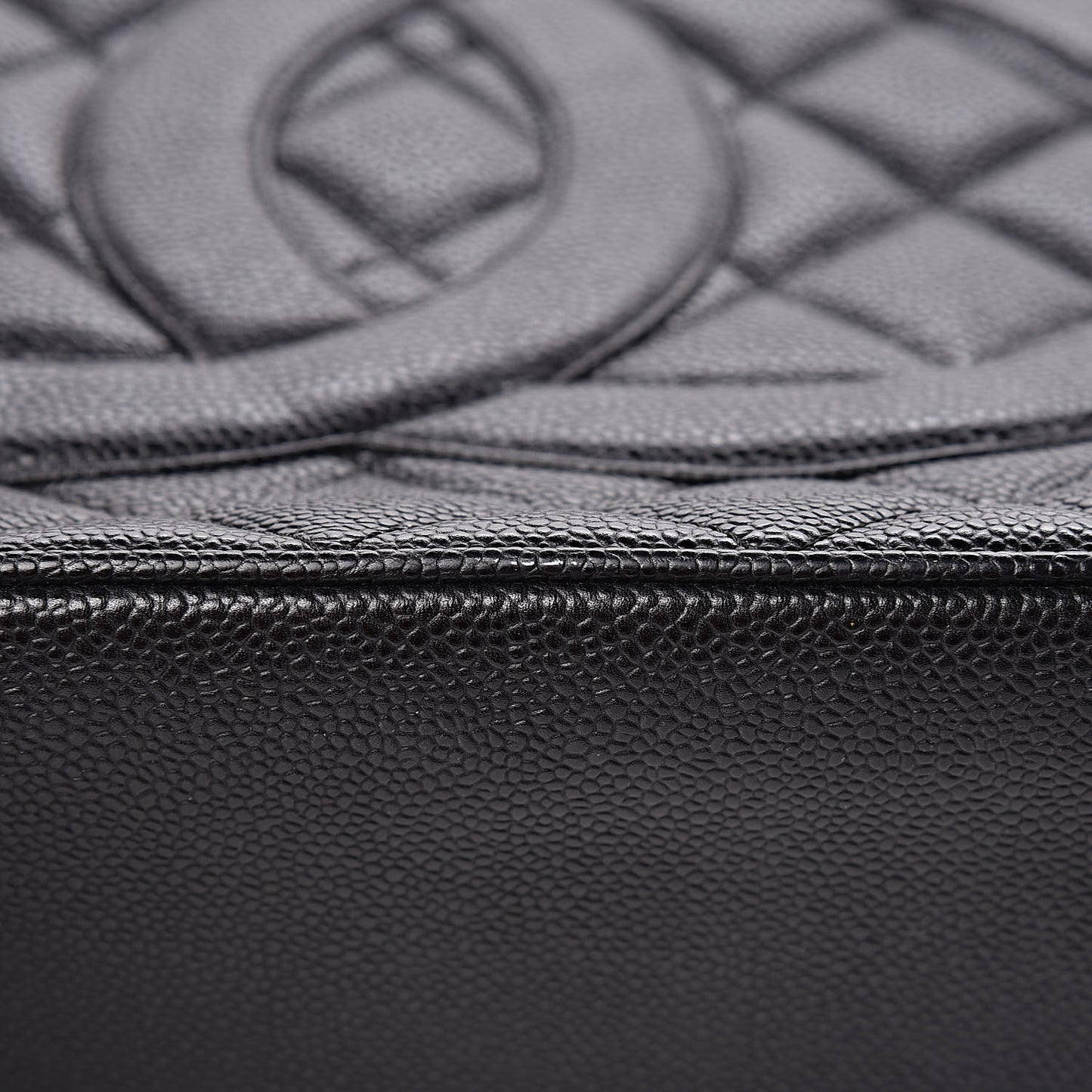 Caviar Quilted Medallion Tote Black